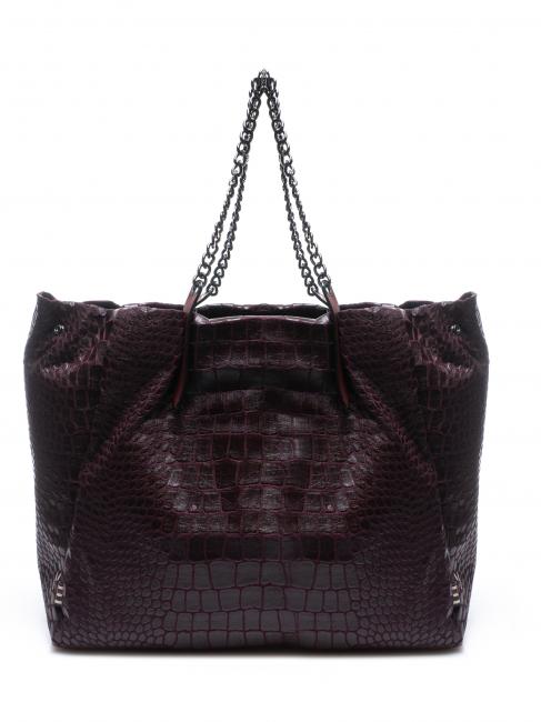 MANILA GRACE JASMIN L Croc print shopper with shoulder strap marc - Women’s Bags