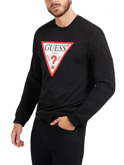 GUESS AUDLEY Triangle logo sweatshirt jetbla - Sweatshirts
