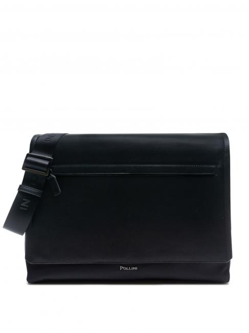 POLLINI Borsa messenger in nylon pc holder 14 " Black - Work Briefcases