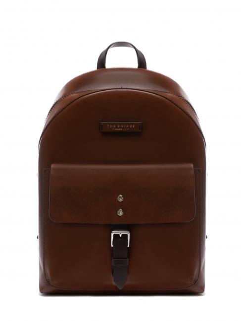 THE BRIDGE LORENZO Leather backpack for PC 14 " Brown / Palladium - Laptop backpacks