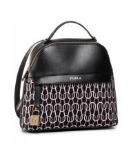 FURLA PIPER Chain print canvas and leather backpack - Women’s Bags