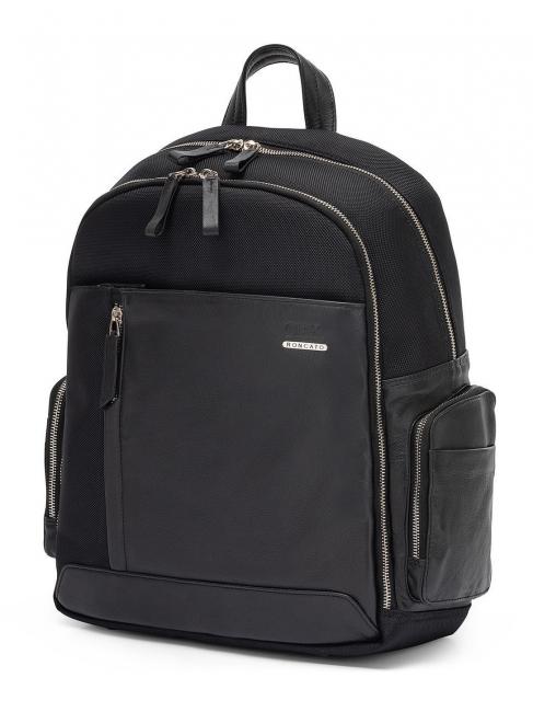 CIAK RONCATO SQUADRA Medium backpack in leather and nylon black - Laptop backpacks