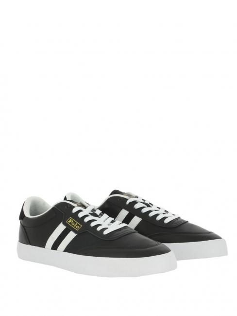 RALPH LAUREN COURT VLC Sneakers in leather and fabric black / white - Men’s shoes