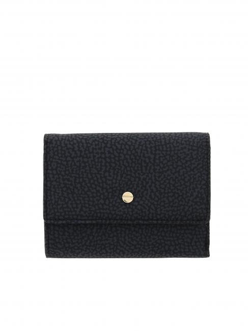 BORBONESE CLASSICA  Medium wallet with flap dark black - Women’s Wallets