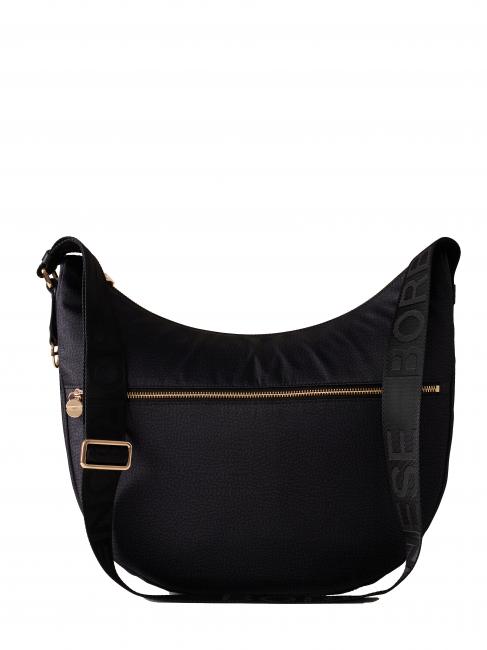 BORBONESE LUNA BAG MEDIUM LUNA Hobo bag, Medium dark black - Women’s Bags