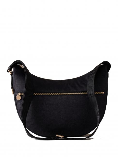 BORBONESE LUNA BAG MIDDLE ECO LINE LUNA Shoulder bag in jet fabric op dark black - Women’s Bags