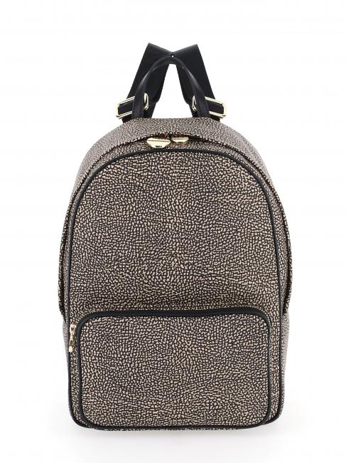 BORBONESE PORTRAIT Medium backpack OP / NATURAL / BLACK - Women’s Bags