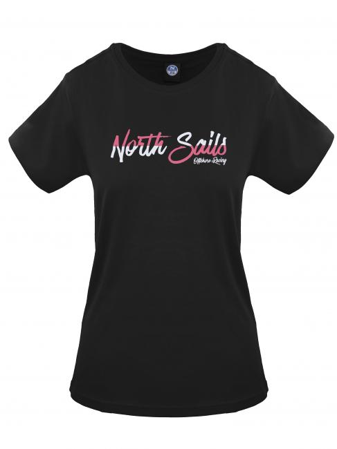 NORTH SAILS BICOLOR LOGO Cotton T-shirt black - T-shirt
