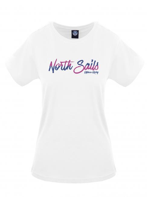 NORTH SAILS BICOLOR LOGO Cotton T-shirt white - T-shirt