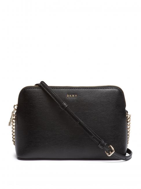 DKNY BRYANT Mini shoulder bag in leather blk / gold - Women’s Bags