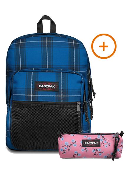 EASTPAK Zaino Pinnacle + Astuccio Benchmark   checked blue - Backpacks & School and Leisure