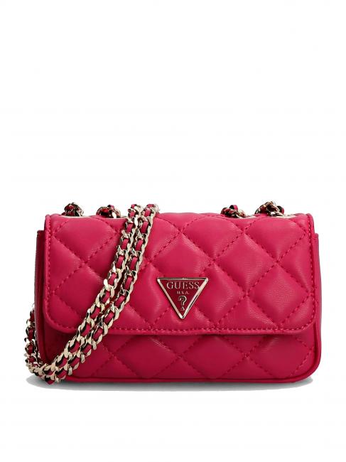 GUESS CESSILY Mini bag with flap, shoulder strap fuchsia - Women’s Bags
