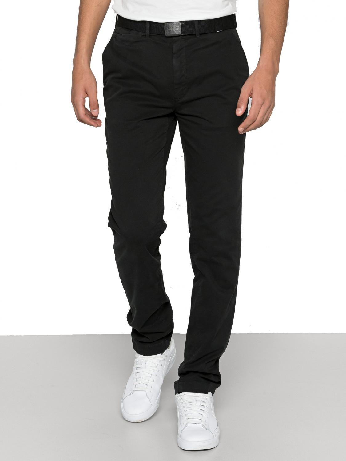 Calvin Klein Garment Chino Cotton Trousers, Slim Fit Ck Black