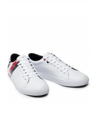 Tommy Hilfiger Corporate Stripe Leather Sneaker White Buy At