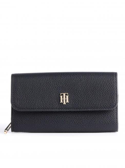 TOMMY HILFIGER TH ELEMENT CORPORATE Large wallet with flap sky - Women’s Wallets