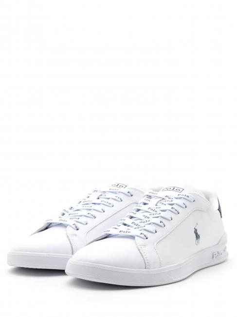 RALPH LAUREN HERITAGE COURT II NAPPA Men's leather sneakers white / newport navy pp - Men’s shoes