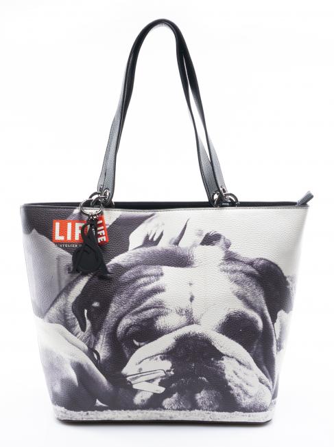 L'ATELIER DU SAC LIFE EMMA Shopping bag with shoulder strap dogs - Women’s Bags
