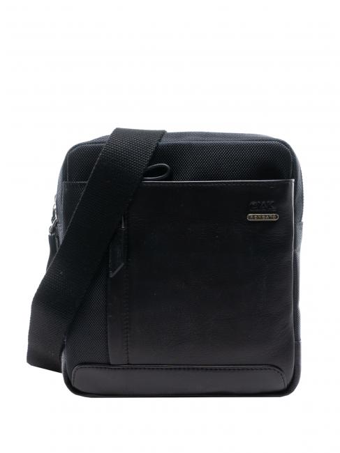 CIAK RONCATO SQUADRA Small bag in leather and nylon black - Over-the-shoulder Bags for Men