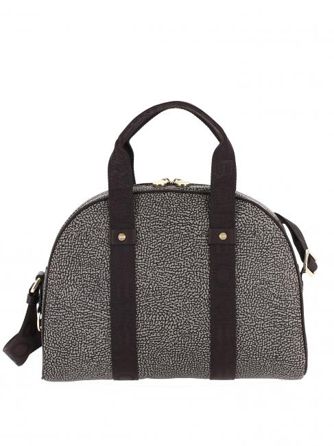 BORBONESE ECO LINE BORSA Medium satchel bag with shoulder strap fang / tesm - Women’s Bags