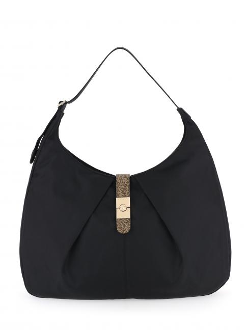 BORBONESE CORTINA NYLON OP Large shoulder bag black / natural op - Women’s Bags