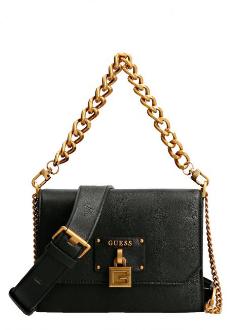 GUESS CENTRE STAGE Mini Bag with shoulder strap and chain handle BLACK - Women’s Bags