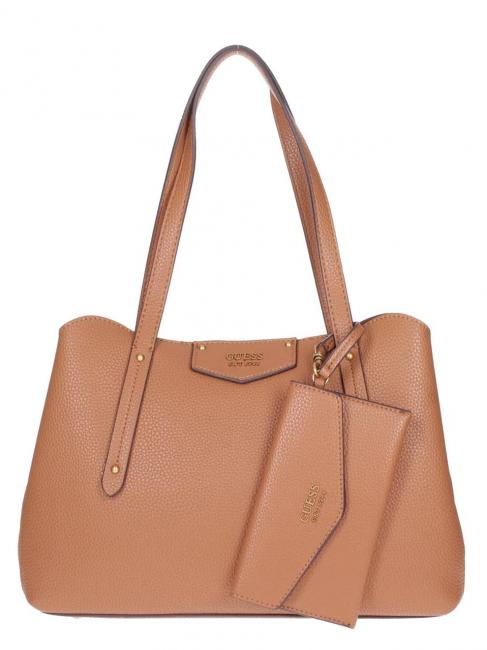 GUESS ECO BRENTON Girlfriend Shoulder shopper albury caramel tote bag - Women’s Bags