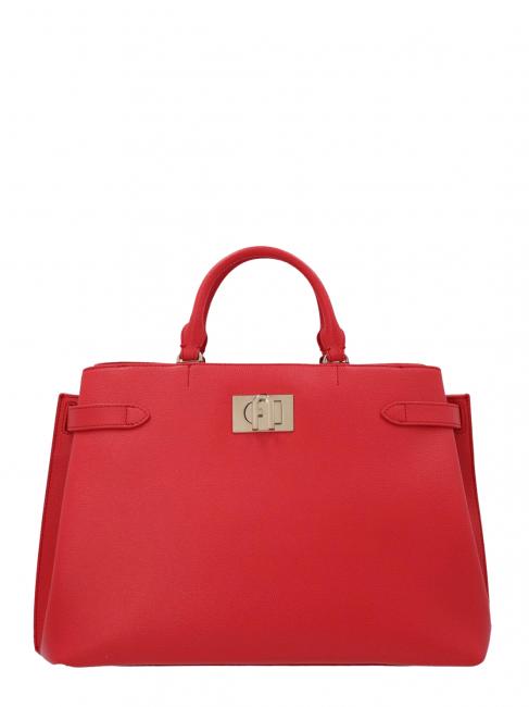 FURLA 1927 Handbag, with shoulder strap. in ares print leather flame - Women’s Bags