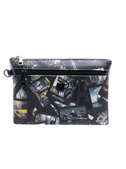 YNOT MEMORIES Printed clutch bag BLACK - Beauty Case