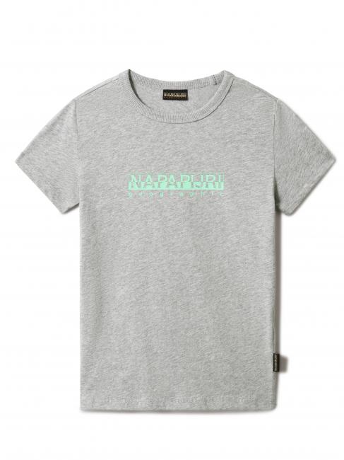 NAPAPIJRI K S-BOX SS  Logo print cotton T-shirt medium gray melange - Child T-shirt