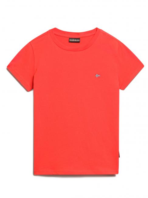 NAPAPIJRI K SALIS SS 2 Cotton T-shirt with micro flag bright red r89 - Child T-shirt