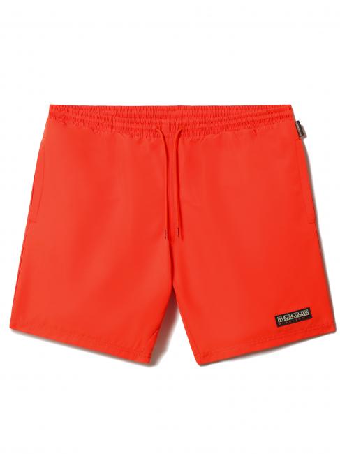 NAPAPIJRI V-TRIENT Medium length swimsuit with logo pockets red tomato - Swimwear
