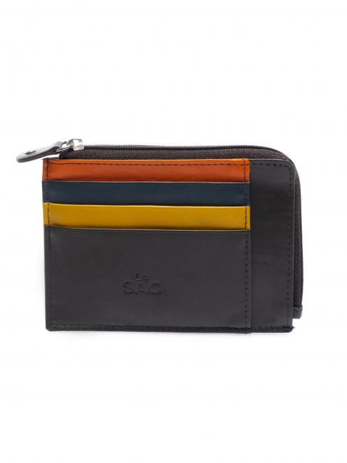 LESAC COLORFULL Flat leather wallet MORO - Men’s Wallets