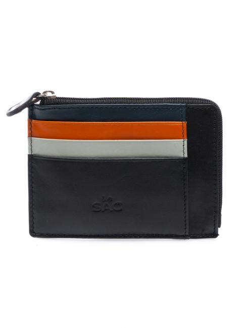 LESAC COLORFULL Flat leather wallet Black - Men’s Wallets