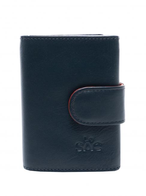 LESAC COLORFULL Leather wallet with aluminum card holder blue - Men’s Wallets