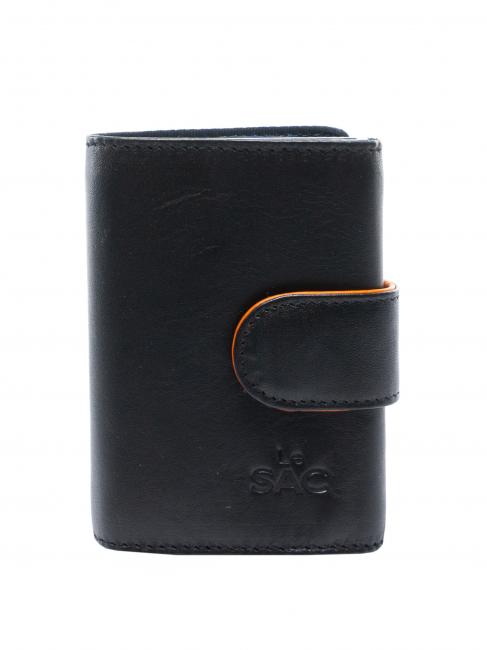LESAC COLORFULL Leather wallet with aluminum card holder Black - Men’s Wallets