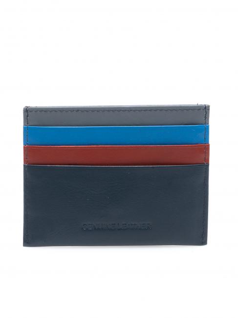 LESAC COLORFULL Flat leather card holder blue - Men’s Wallets