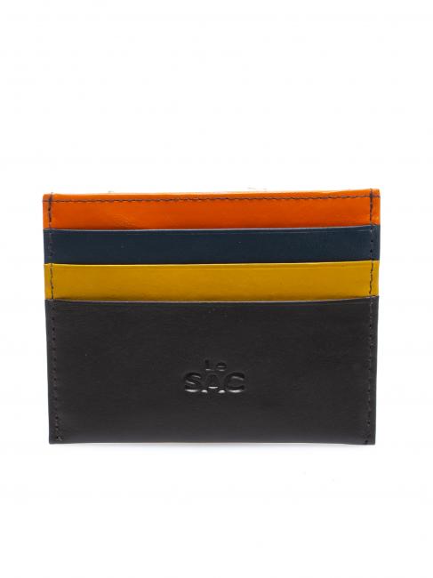 LESAC COLORFULL Flat leather card holder MORO - Men’s Wallets