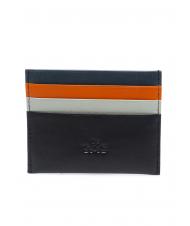 LESAC COLORFULL Flat leather card holder Black - Men’s Wallets - 1