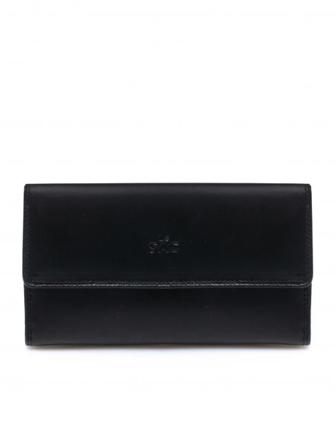 LESAC COLORFULL Double compartment leather wallet Black - Women’s Wallets