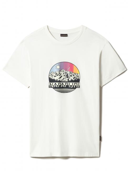 NAPAPIJRI S-QUINTINO Crewneck cotton T-shirt with print white whisper - T-shirt
