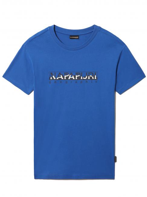 NAPAPIJRI S-SELLA SS Logo cotton crew neck T-shirt skydiver blue - T-shirt