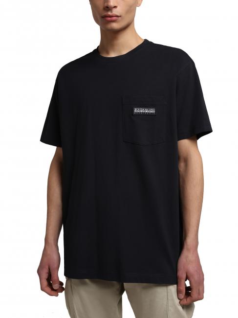 NAPAPIJRI S-MORGEX Cotton crew neck T-shirt with micro logo blu marine - T-shirt