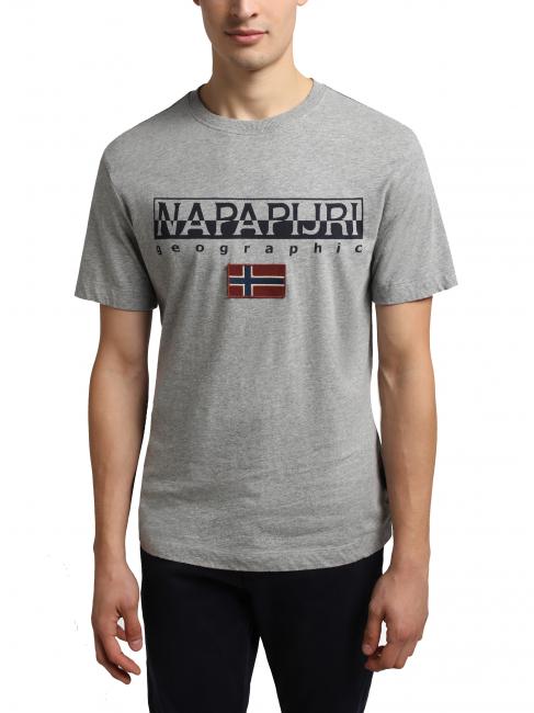 NAPAPIJRI S-AYAS Cotton crew neck T-shirt medium gray melange - T-shirt