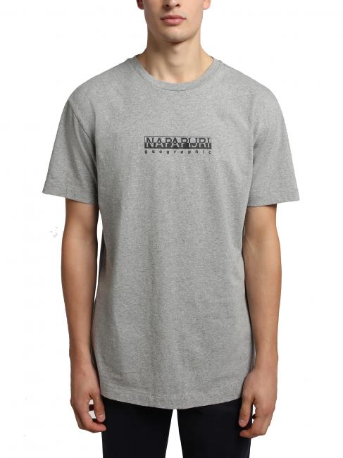 NAPAPIJRI S-BOX SS Logo box cotton T-shirt medium gray melange - T-shirt