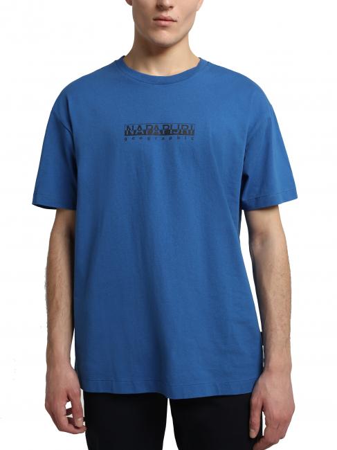 NAPAPIJRI S-BOX SS Logo box cotton T-shirt skydiver blue - T-shirt