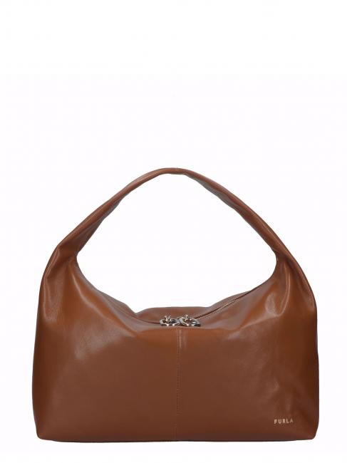 FURLA GINGER leather bag cognac - Women’s Bags