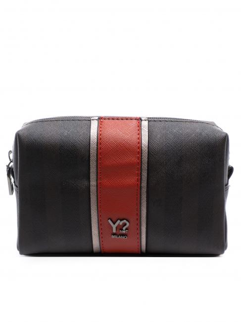 YNOT GRACE Beauty with zip brown with red - Beauty Case
