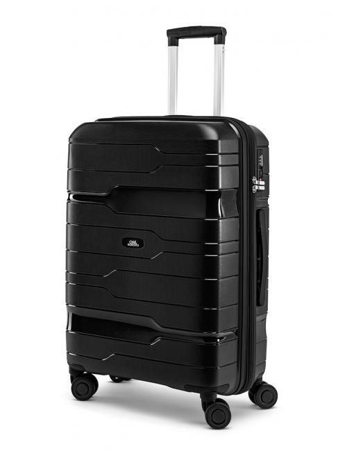 CIAK RONCATO DISCOVERY Medium size trolley, expandable Black - Rigid Trolley Cases