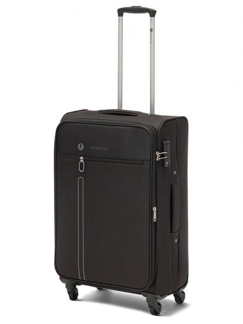 R RONCATO ONE WAY Medium size trolley, expandable Black - Semi-rigid Trolley Cases