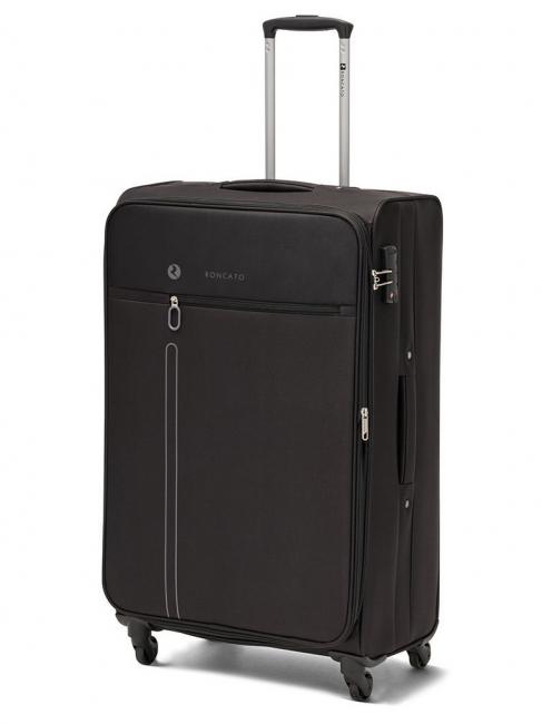 R RONCATO ONE WAY Large size trolley, expandable Black - Semi-rigid Trolley Cases